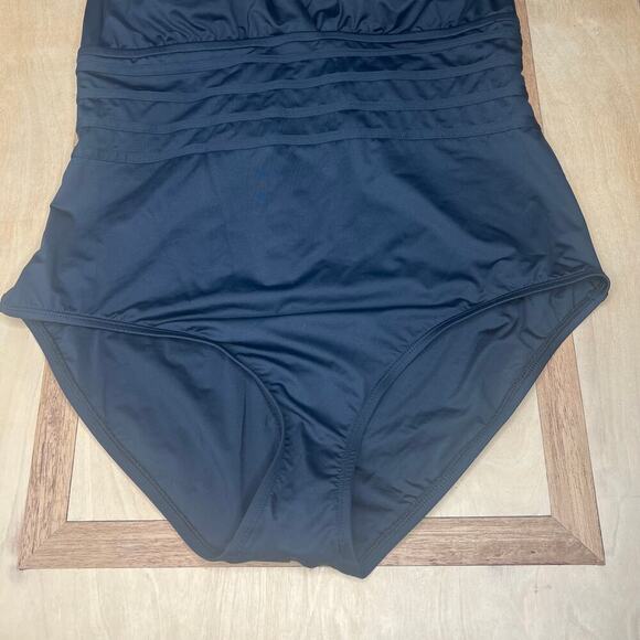 NWT La Blanca Tummy Control Multi Strap Cross-Back One-Piece Swimsuit Size 16 - Picture 12 of 14